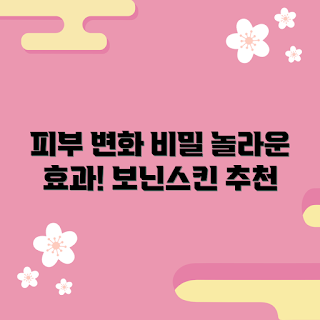 보닌스킨, 피부 변화, 초보자 피부관리, 효과적인 스킨케어, 보닌스킨 추천