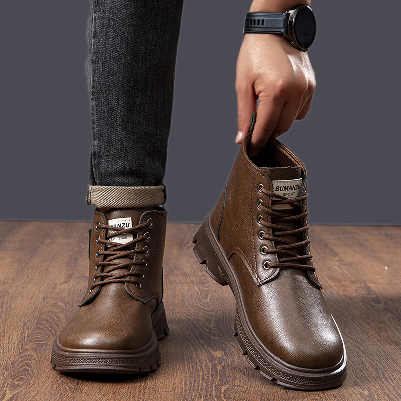 Herren-Stiefeletten aus echtem Rindsleder, gefüttert