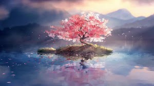 Sakura Tree Painting Wallpaper