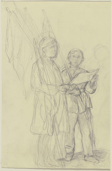 Two boys with flags