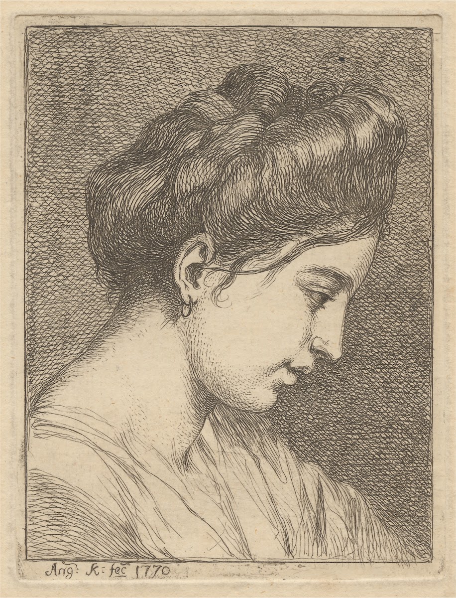 Woman Adjusting a Ribbon in Her Hair c 1768