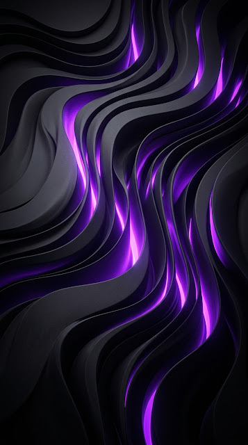 Futuristic Abstract Layered Surfaces with Violet Glow - Free mobile Wallpaper