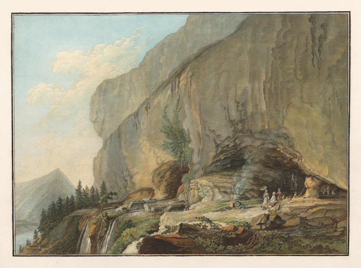 Vue de la Caverne de Saint Beat sur le Lac de Thun 1915 1945
