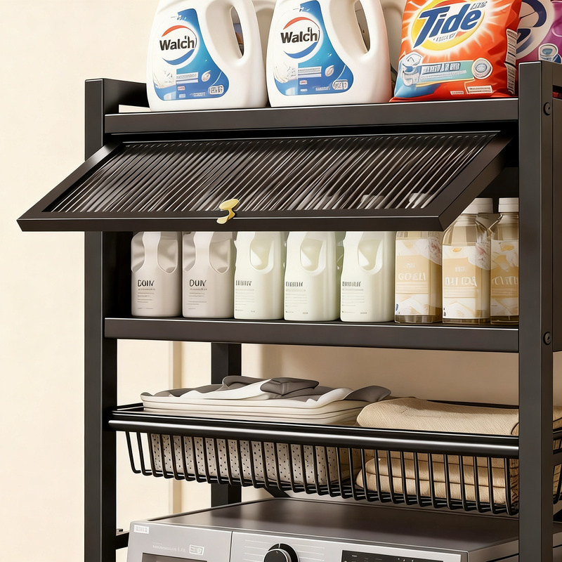 Steel Shelf for Washing Machine, 2–3 Levels with Doors