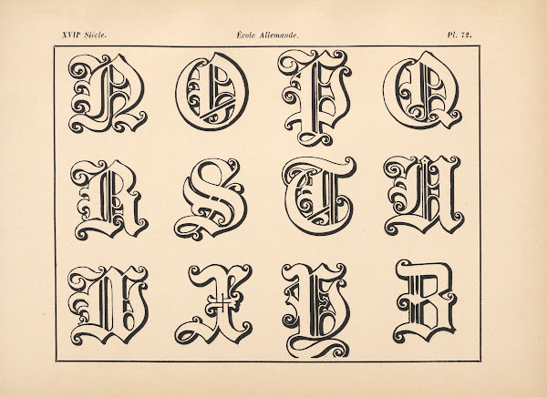 École Allemande  Alphabet initiales gothiques 1895