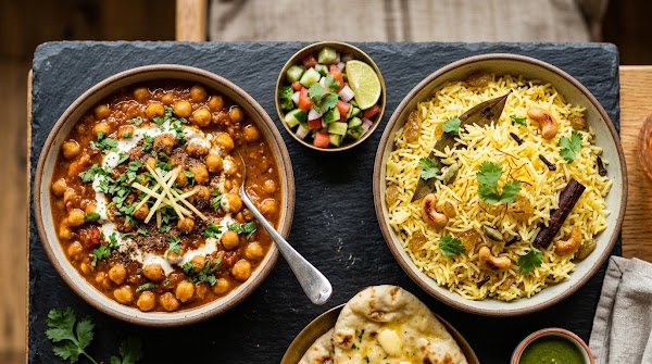 Chole + Saffron Pulao