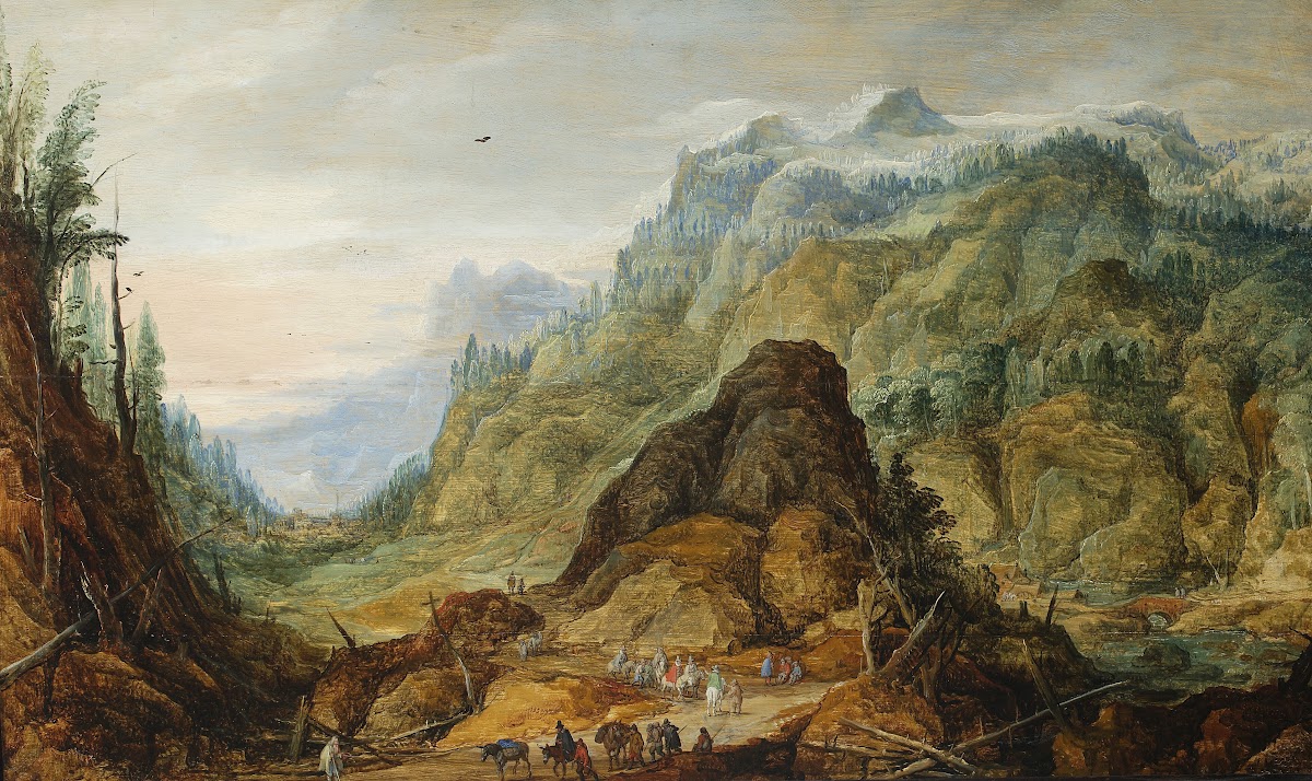 Mountain landscape with a caravan 1600 1610
