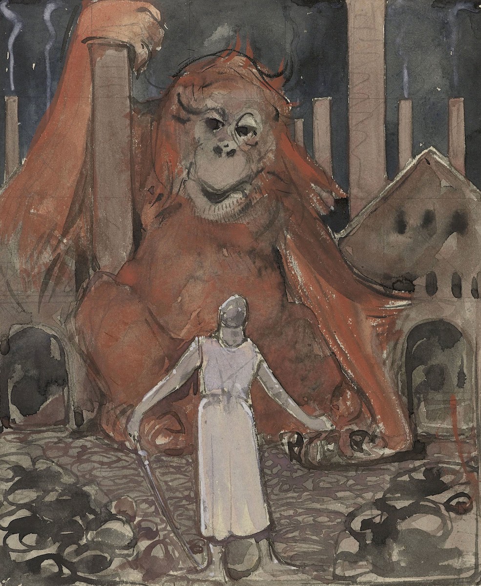Ridder en reuzenaap 1908