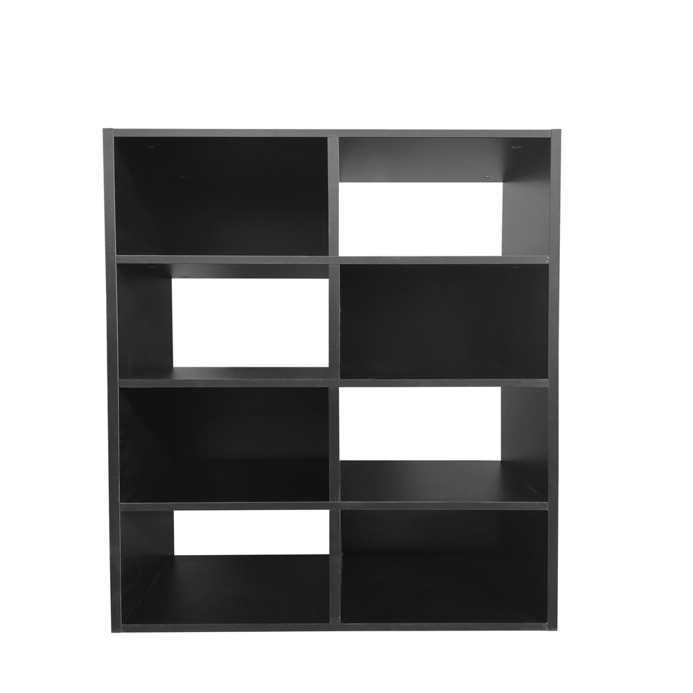 Organizador multiusos de madera Cazedis™ con 8 compartimentos, color negro