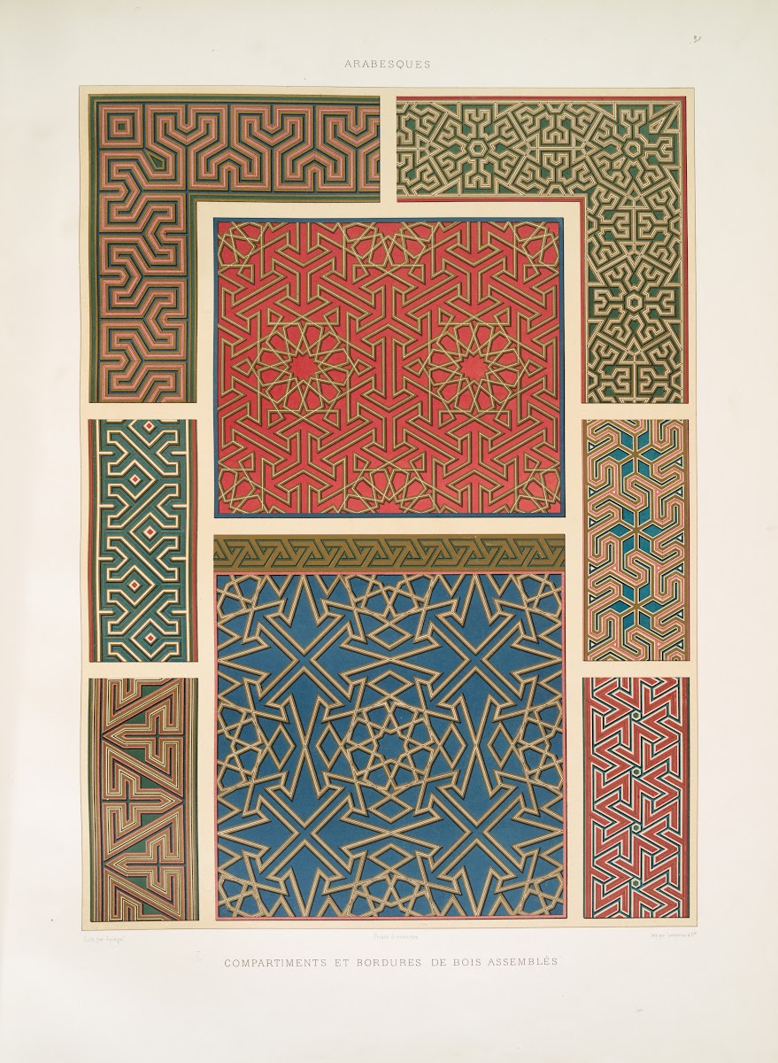 Arabesques compartiments et bordures de bois asseemblés 1877