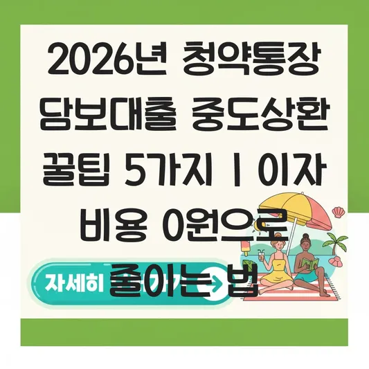 청약통장 담보대출 중도상환 절차와 이자 비용 절약하는 꿀팁 대표 이미지