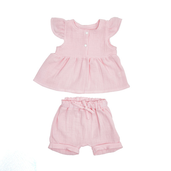 Set for girls Twins (shorts, T-shirt) muslin 74s Print