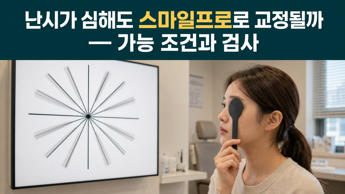 난시가 심해도 스마일프로로 교정될까 — 가능 조건과 검사