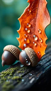 Crystal Water Droplet on Vibrant Green Leaf