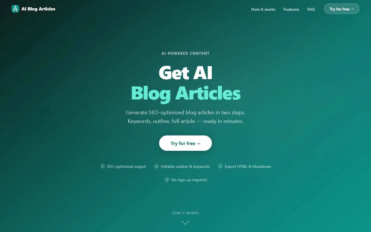 Captura de AI Blog Articles