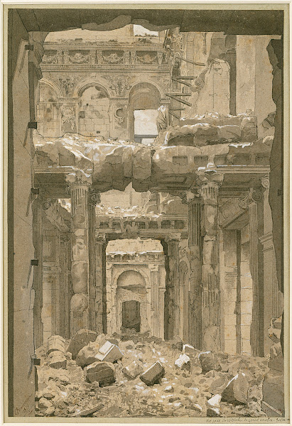 Ruines des Tuileries vue prise du vestibule du grand escalier 1871