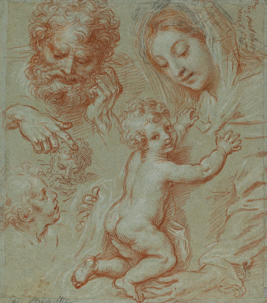 Studies of the Madonna and Child and of Heads 16701690