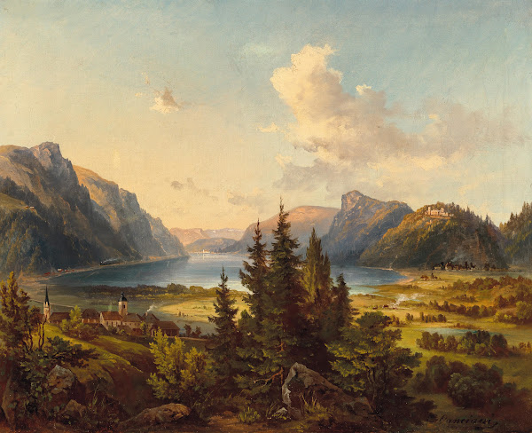 A View of Lake Ossiach with Landskron Castle