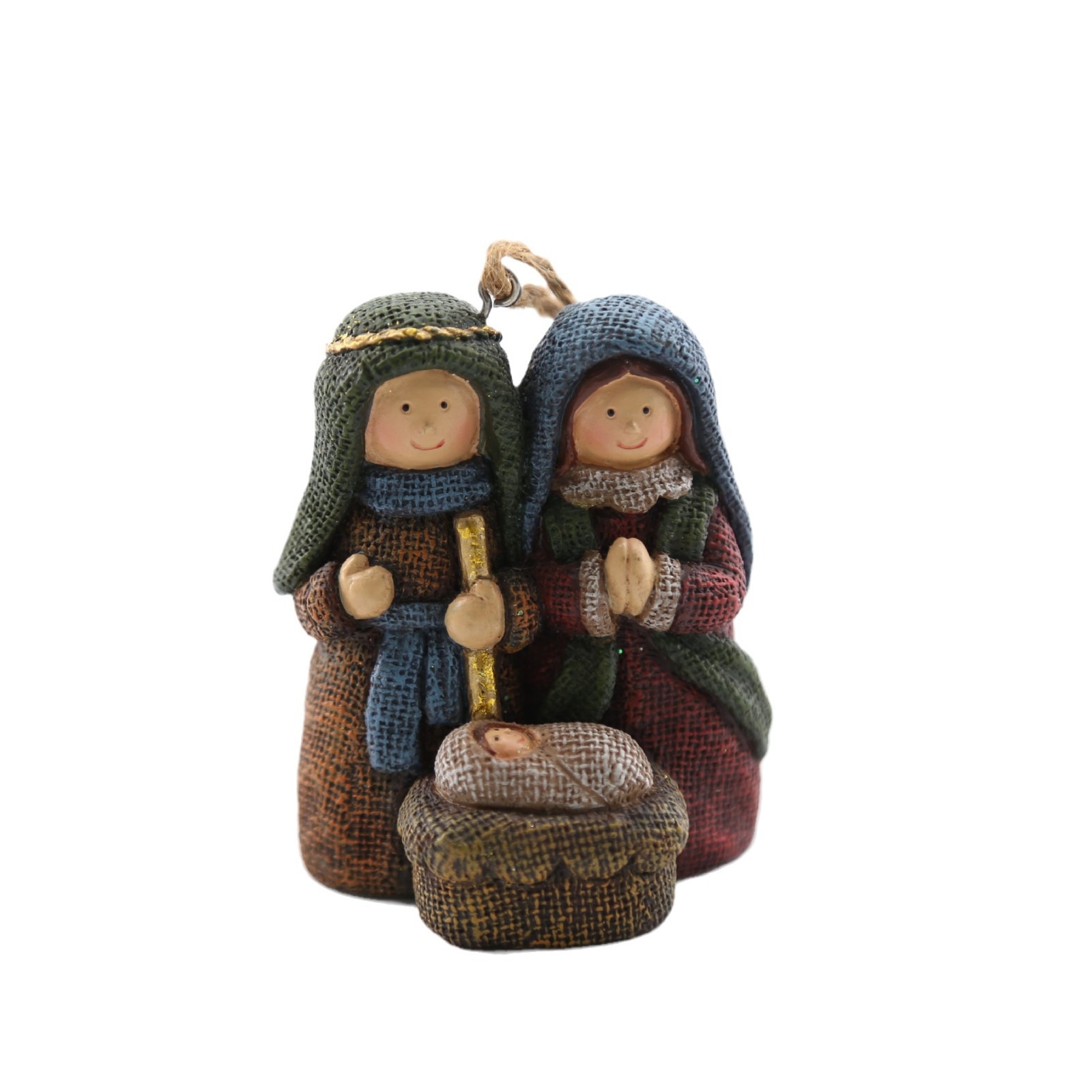 Weihnachtlicher Krippen-Anhänger aus Kunstharz