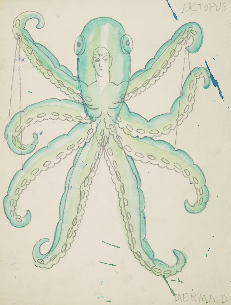 The Little Mermaid Octopuc blue green 1934 1943