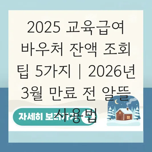 교육급여 바우처 잔액 조회 방법 및 2026년 3월 말 만료 전 포인트 알뜰하게 사용하는 팁 대표 이미지