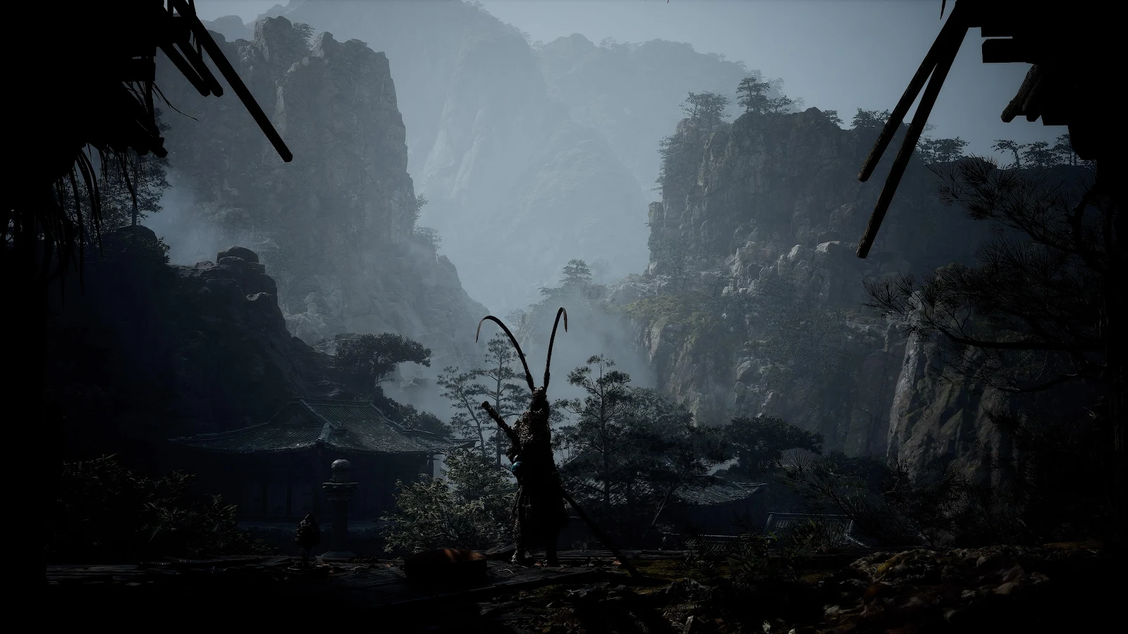 Black Myth Wukong Mountain Pass - Video Game Art 4K Wallpaper (3840x2160)