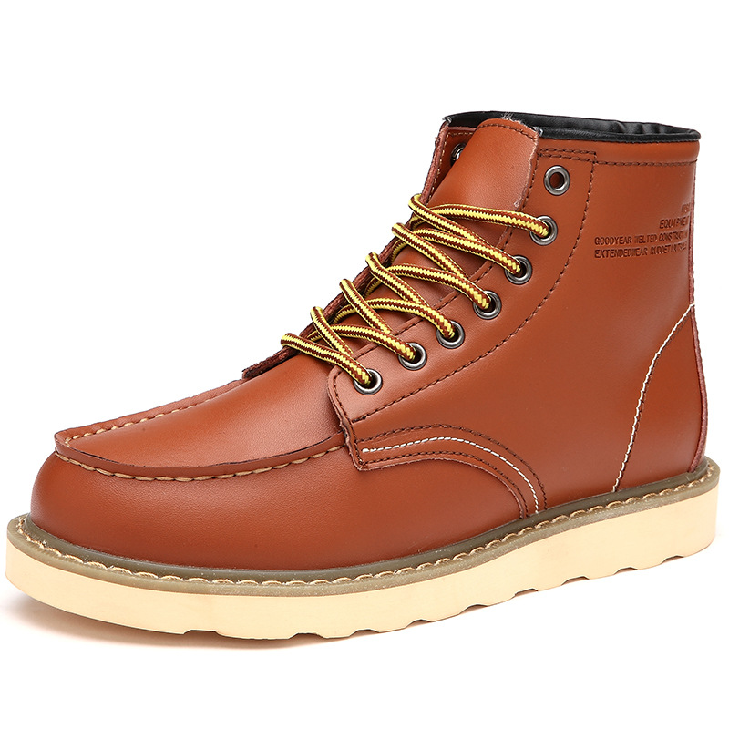 Herren-Lederstiefel, gefüttert, mit Absatz