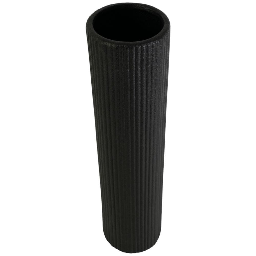 Florero de cerámica Concepts™ diseño tubular color negro