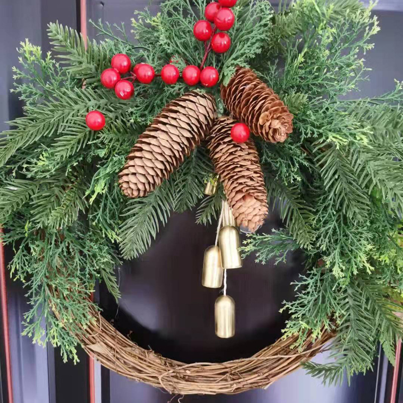 Christmas wreath with bells in country style