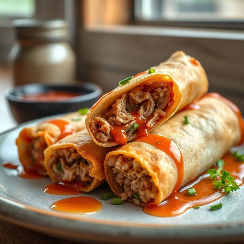 JuicyPulled Pork Egg Rolls Recipe: Easy Homemade Crispy Bites finished