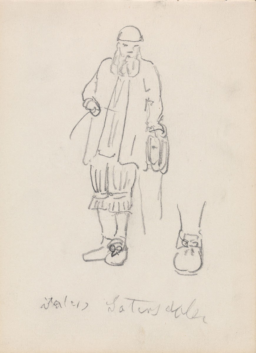 Mannsfigur i drakt fra Setesdal 1867 1873