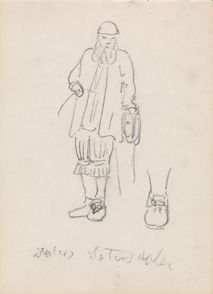 Mannsfigur i drakt fra Setesdal 1867 1873