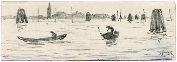 Gezicht op Venetië vanuit de lagune 1922
