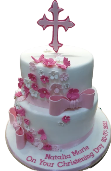 2 Tier Christening Cake For Girls CB-NC404