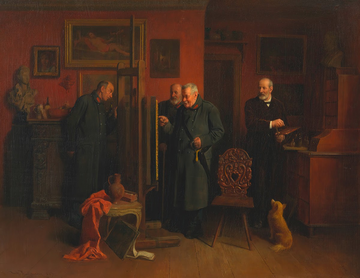 Der Maler Friedländer in seinem Atelier 1889