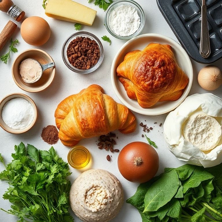 Ingredients for Flaky Homemade Chocolate Croissants Recipe: Easy Breakfast Treat