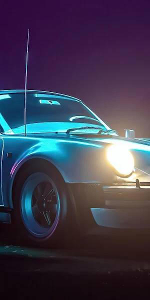 Porsche, 911, Turbo, Retrowave 4K Wallpaper Background