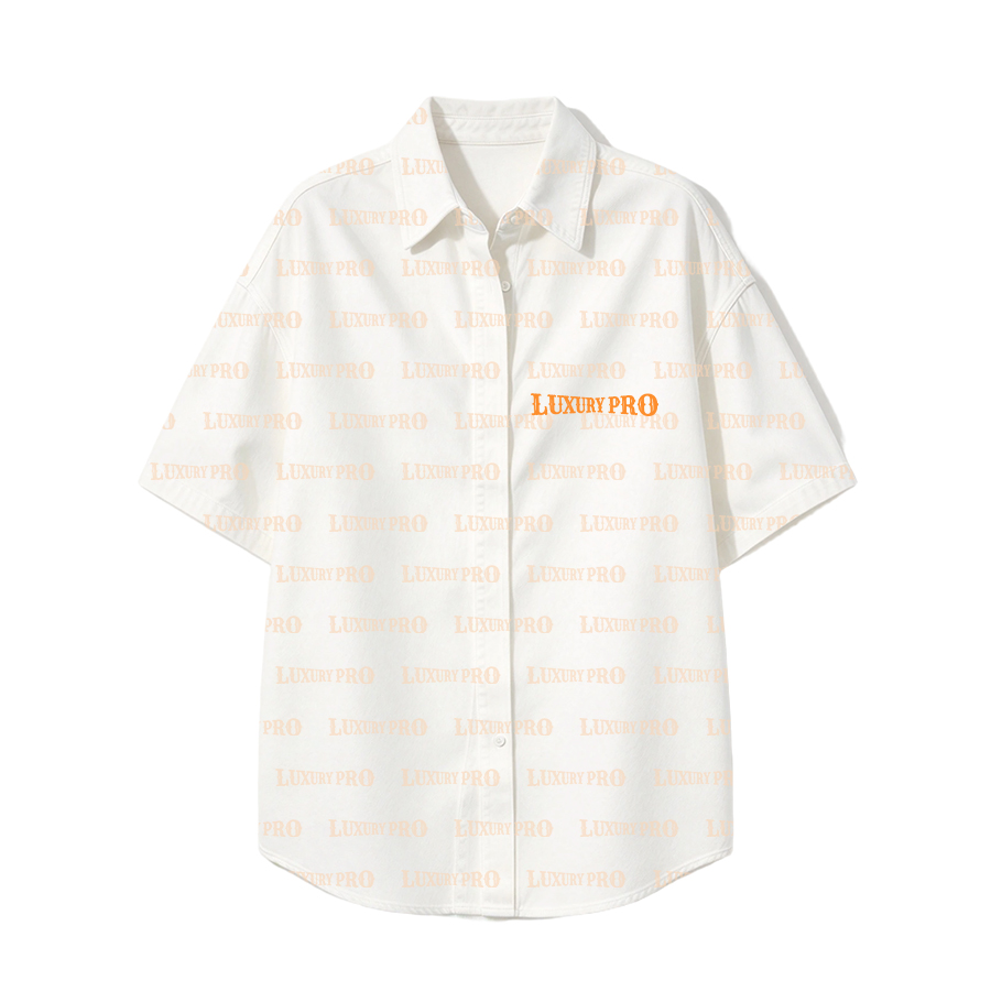 AOP Faux Denim Short Sleeve Shirt