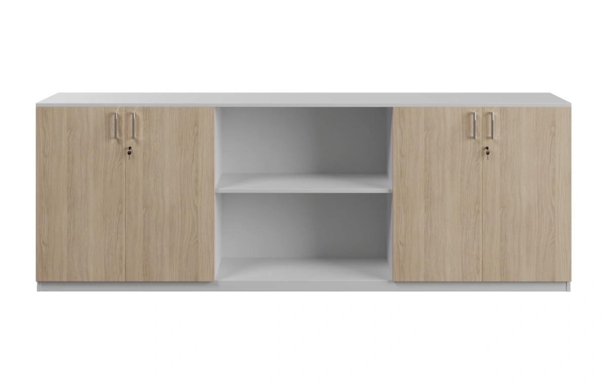 RADAR Color Four Door Storage Cabinet With Double Central Open Shelf