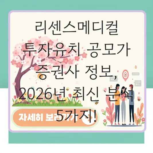 리센스메디컬 투자유치 공모가 증권사 정보