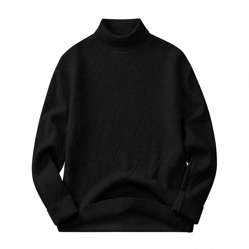 Men's lined turtleneck sweater, warm