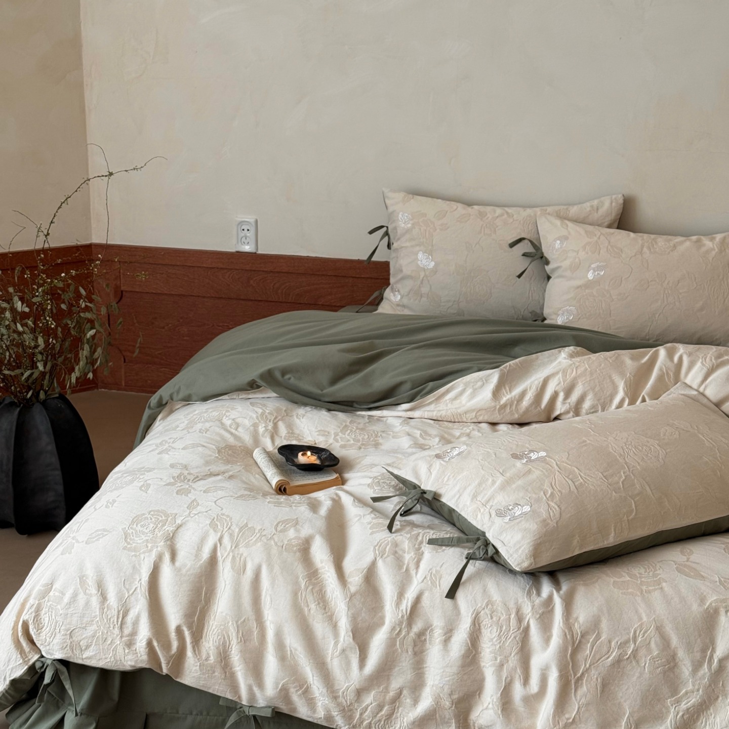 Cotton Bedding Set, Brushed, Vintage Style