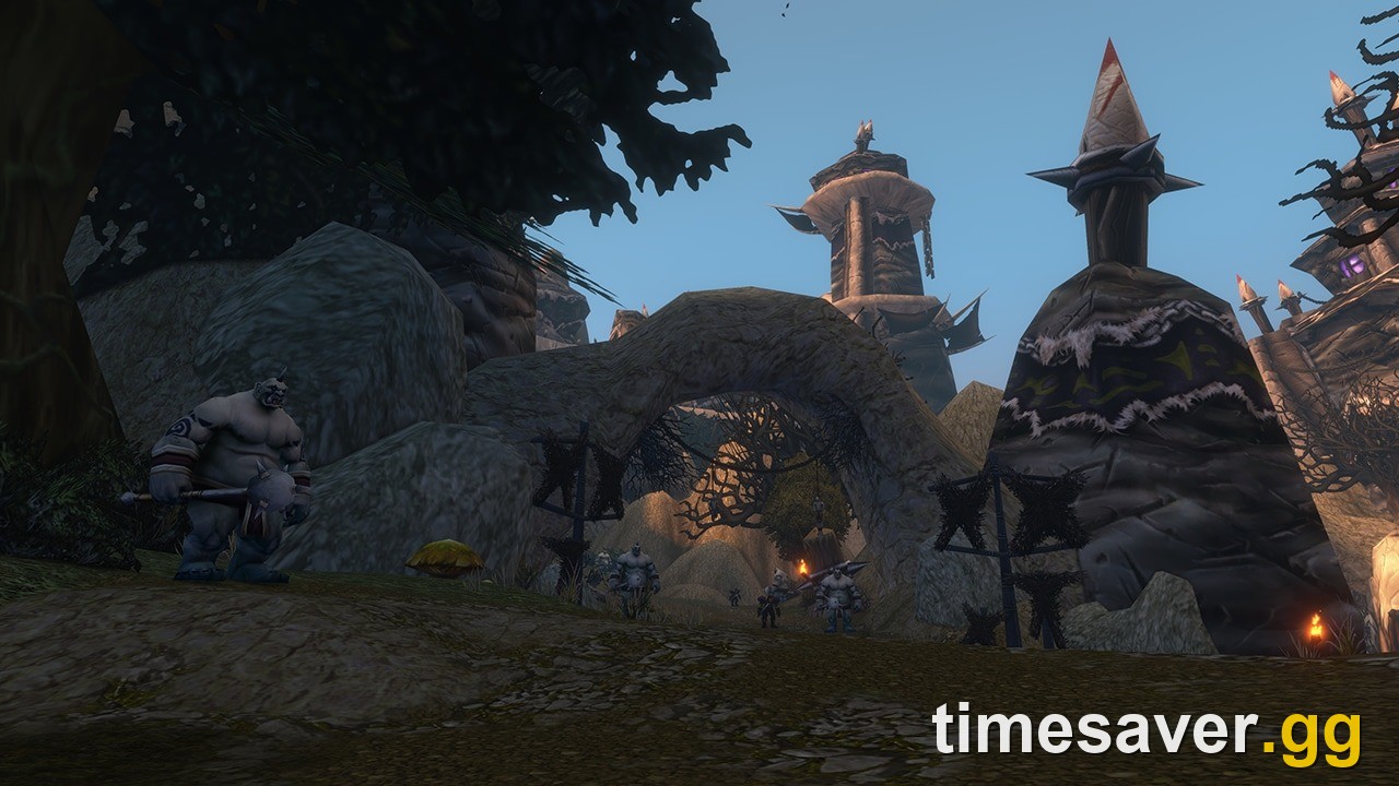 Ogres outside Krol'dok Stronghold in the Riverglades, the level 40 to 45 WoW Forever dungeon