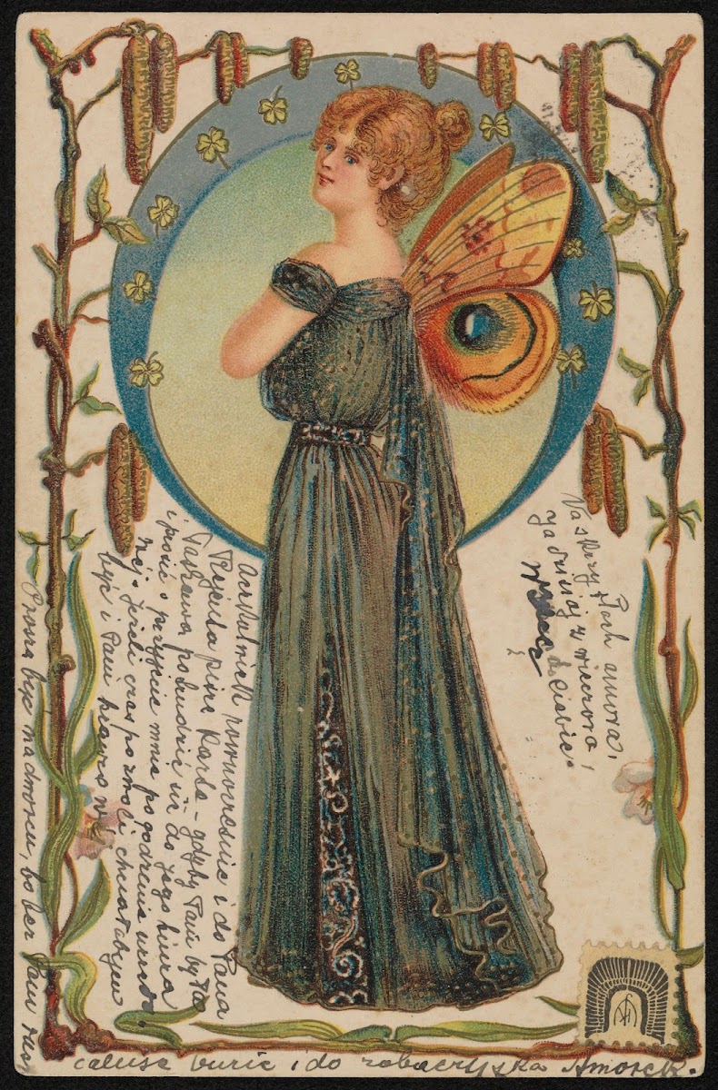 Woman with butterfly wings 20th century