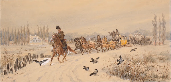 Sleigh ride back from a party 1877