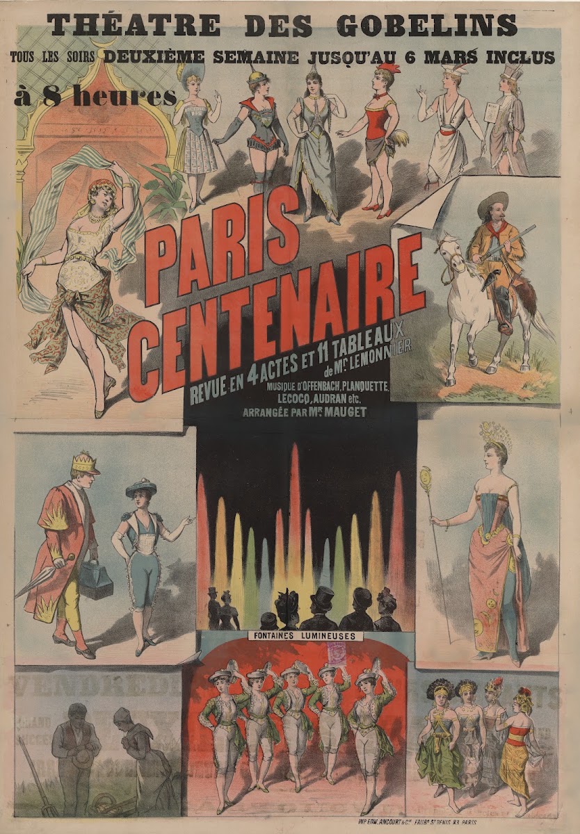 Théâtre des Gobelins Paris centenaire revue de Mr Lemonnier 1890