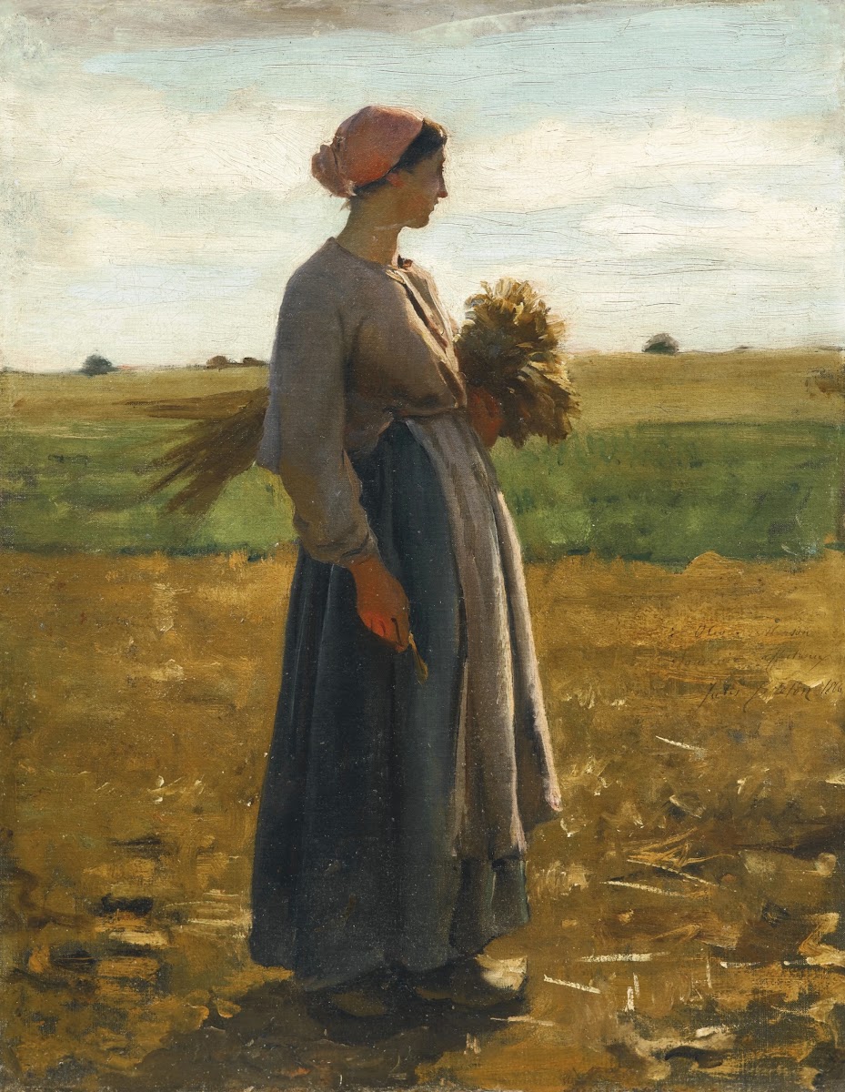 Jeune femme dans les champs 1864