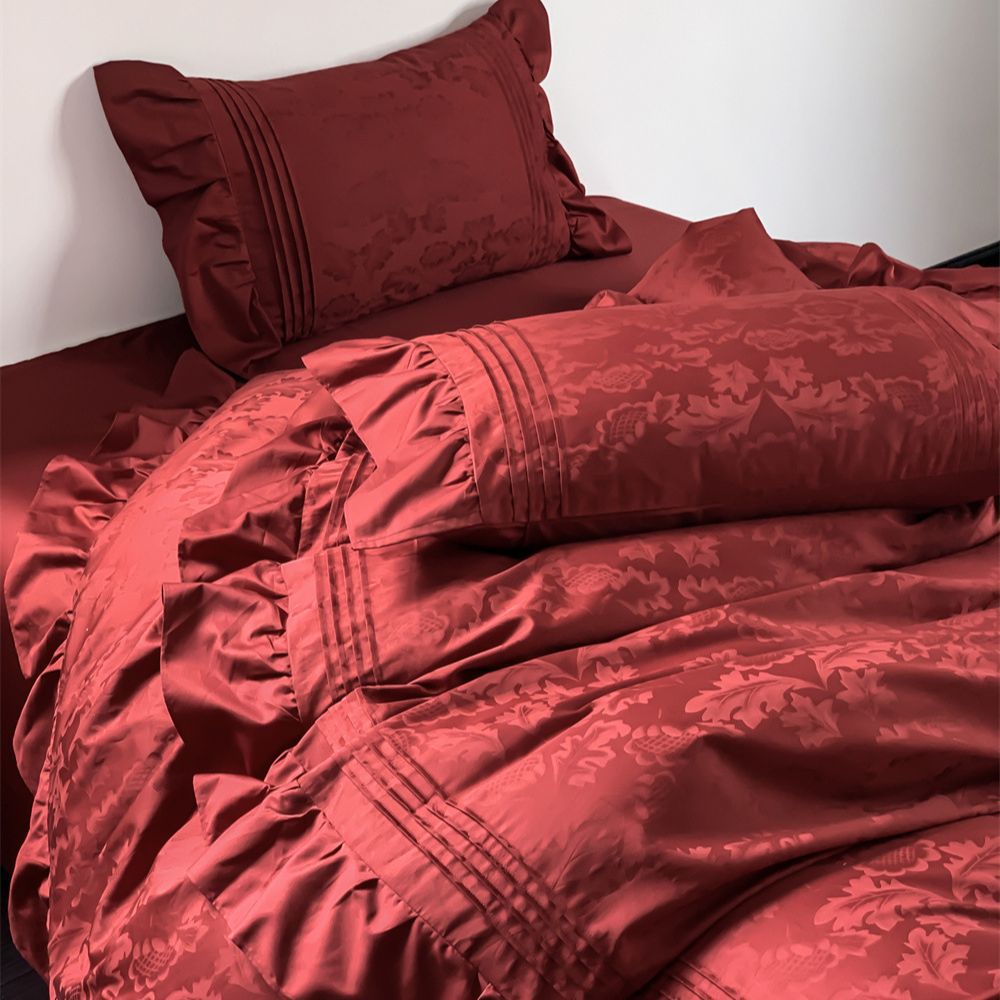 Satin bedding set made of long-staple cotton, geometric