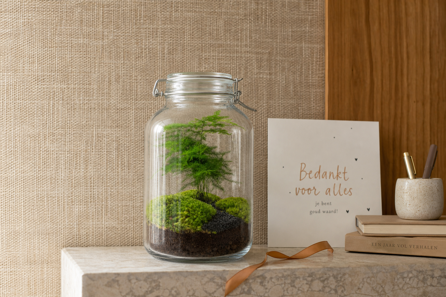 Jar Asparagus - Terrarium - Bottle garden DIY kit