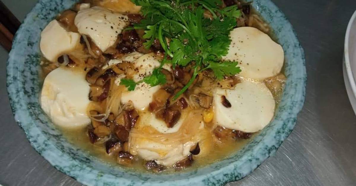 Đậu hũ non sốt nấm